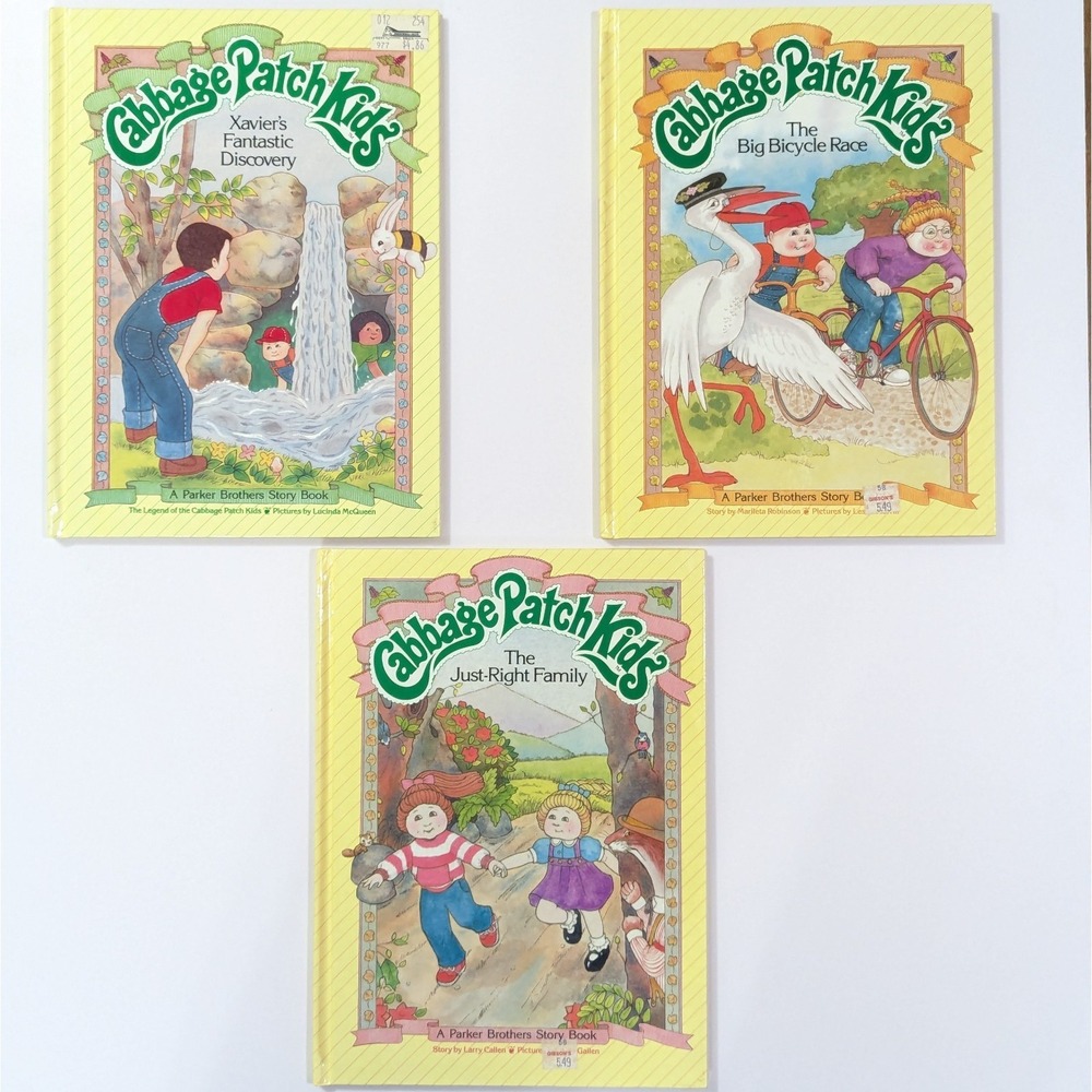 Lot of 3 Vintage CABBAGE PATCH KIDS 1984 Parker Bros. Hardcover Children's Books